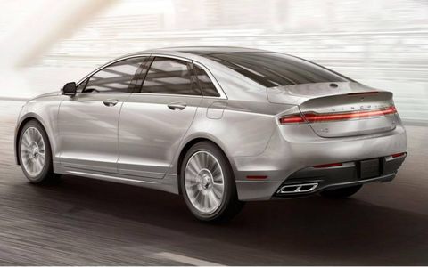 A rear view of the 2013 Lincoln MKZ.