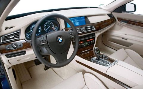 The dashboard of the BMW 760i.