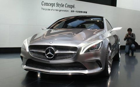The front of the Mercedes-Benz A-class concept at the Beijing motor show.