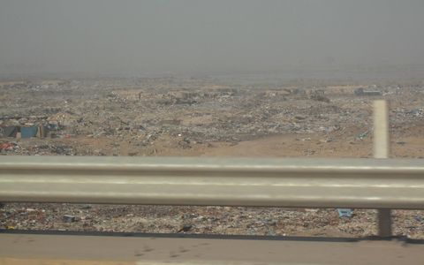 A stricken nation: trash litters as far as the eye can see.
