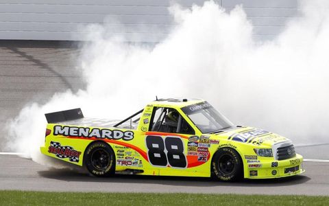 Matt Crafton spins out after his win.