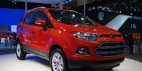 A front view of the Ford EcoSport at the Beijing motor show.