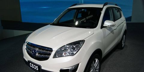 The front view of the Changan CS35 at the Beijing motor show.