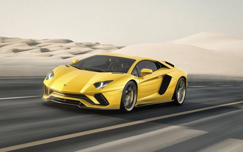 Lamborghini revised the styling for the Aventador S to increase front downforce by more than 130 percent.
