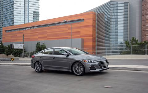 The Elantra Sport is powered by Hyundai’s proven Gamma 1.6L Turbo-GDI inline four cylinder engine, which produces 201 hp at 6,000 RPM and 195 lb.-ft. of torque at 1,500~4,500 RPM—increases of 54 hp and 63 lb.-ft., respectively, over the standard naturally aspirated Elantra.