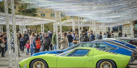 The first “Lamborghini & Design” Concours took place Sept. 17 in Neuchâtel, Switzerland. It featured 50 Lamborghinis from around the world including the Miura, Countach, Espada, LM 002, and even the Marzal, a concept designed by Marcello Gandini in 1967. Bella!