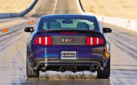 The 2012 Shelby 1000 Ford Mustang hits the drag strip at Las Vegas Motor Speedway.