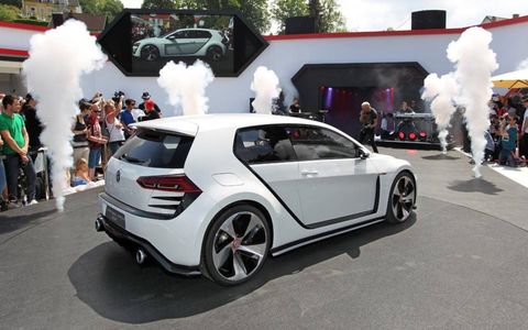 The Design Vision GTI concept showcases a twin-turbocharged 3-liter V6 engine developed for use in upcoming models.