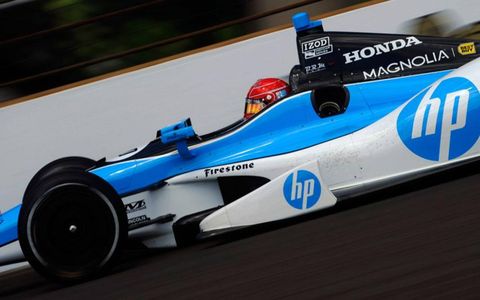 Simon Pagenaud completed his rookie test despite hitting a bird during one of his laps at Indianapolis on Thursday.