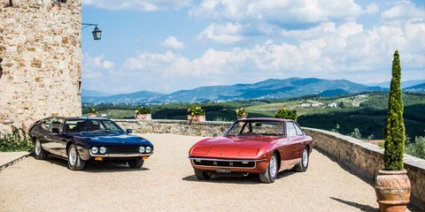 To celebrate 50 years of the Lamborghini Islero and Espada -- both of which were introduced in 1968 -- 20 of the cars gathered for a 500-mile tour of Italy. These pictures show the cars as they were meant to be enjoyed: on the road.