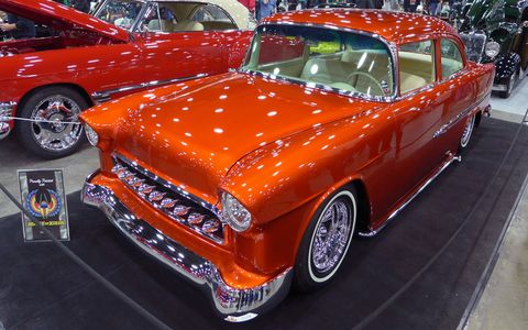 The candy coat-like finish on this 1955 Chevrolet was almost hypnotic