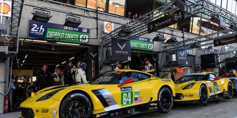 Corvette Racing's No. 64 led the GTE Pro class in testing on Sunday at Le Mans.