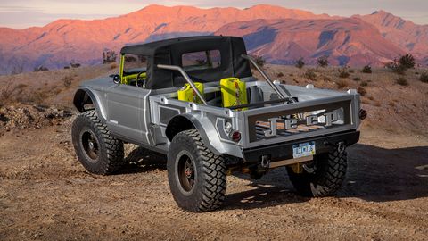 Jeep built six concepts, all pickups, ahead of the 2019 Moab Easter Jeep Safari. The Jeep Five-Quarter is a Hellcrate-powered restomodded 1968 M-715 military truck.