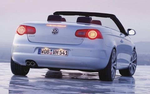 The Volkswagen Eos offers something rare in a hardtop convertible, a sunroof. Power comes from a pair of engines borrowed, like many other parts for the car, from the Passat and Golf. Both engines are from the worldwide mix of Golf and Passat powertrains&#151;the 2.0-liter, 200-hp FSI turbo and 3.2-liter, 250-hp V6.  Because the engines fit in a Golf, the front of the car is also Golf-derived. The suspension links are from the Passat. So what you get is a sort of wide-track Golf sans roof, though the line between Passat, Golf and Eos is further blurred once you start looking under the car.
