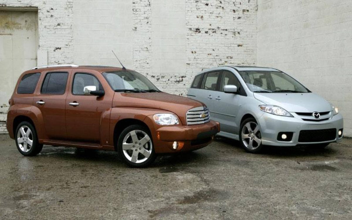 chevrolet hhr vs mazda 5 two takes on moving people and stuff chevrolet hhr vs mazda 5 two takes on