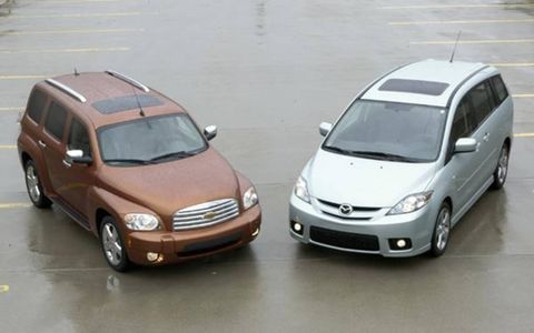 Quite a few folks around here questioned the idea of pitting a Mazda 5 against a Chevrolet HHR. These vehicles have little to nothing in common, they argued, and no one would ever cross-shop the two. Thing is, while we understand it&#146;s fairly easy to overlook their shared qualities, these two trucklet/wagon/minivan/crossover/whatcha-macallits have a ton in common, styling notwithstanding, and we think it would be a shame to shop one without considering the other. So in an effort to break the DoubleTake mold, we thought it a good idea to give our readers an eye-opening look at just how closely these two little people movers stack up.