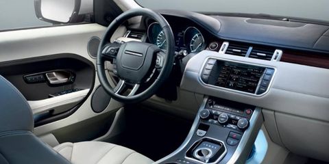 The interior of the 2013 Range Rover Evoque is functional and luxurious.