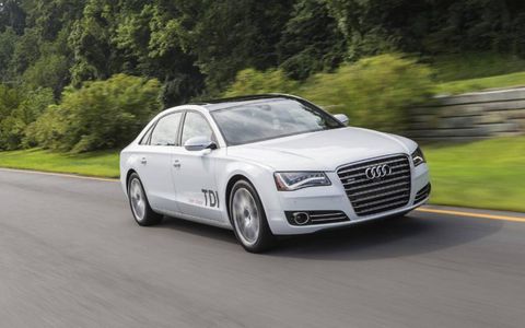 Our 2014 Audi A8 L TDI tester received the optional Bang & Olufsen advance sound system.