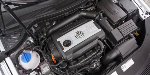 The 2014 Volkswagen CC R-Line is equipped with a 2.0-liter turbocharge I4.