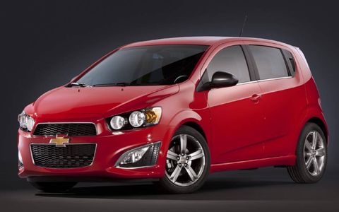 The 2013 Chevrolet Sonic RS receives an EPA-estimated 27 mpg city and 34 mpg highway.