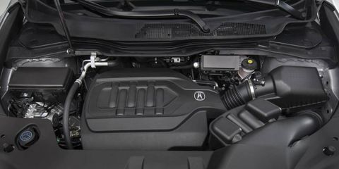 The 2014 Acura MDX is equipped with a 3.5-liter V6.