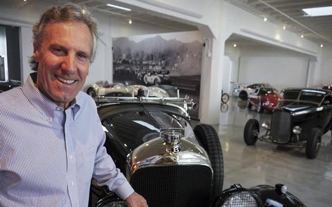 Bruce Meyer poses by his 1929 Bentley 4 1/2 Litre, which he rallied with the Louis Vuitton Classic.