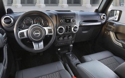 The interior of the Jeep Wrangler Freedom is upgraded as well.