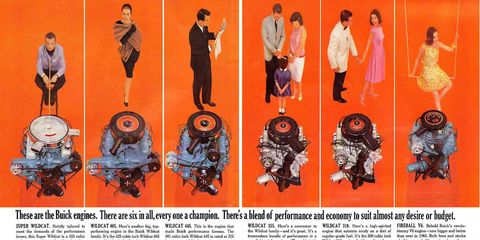 The "Nailhead" V8s went out of production after 1966, but the Buick V6 lived on well into the 21st century.