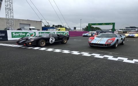 With the 1966 Le Mans winning GT40 chassis p/1046's restoration complete, it returned to the spot that made it legendary.