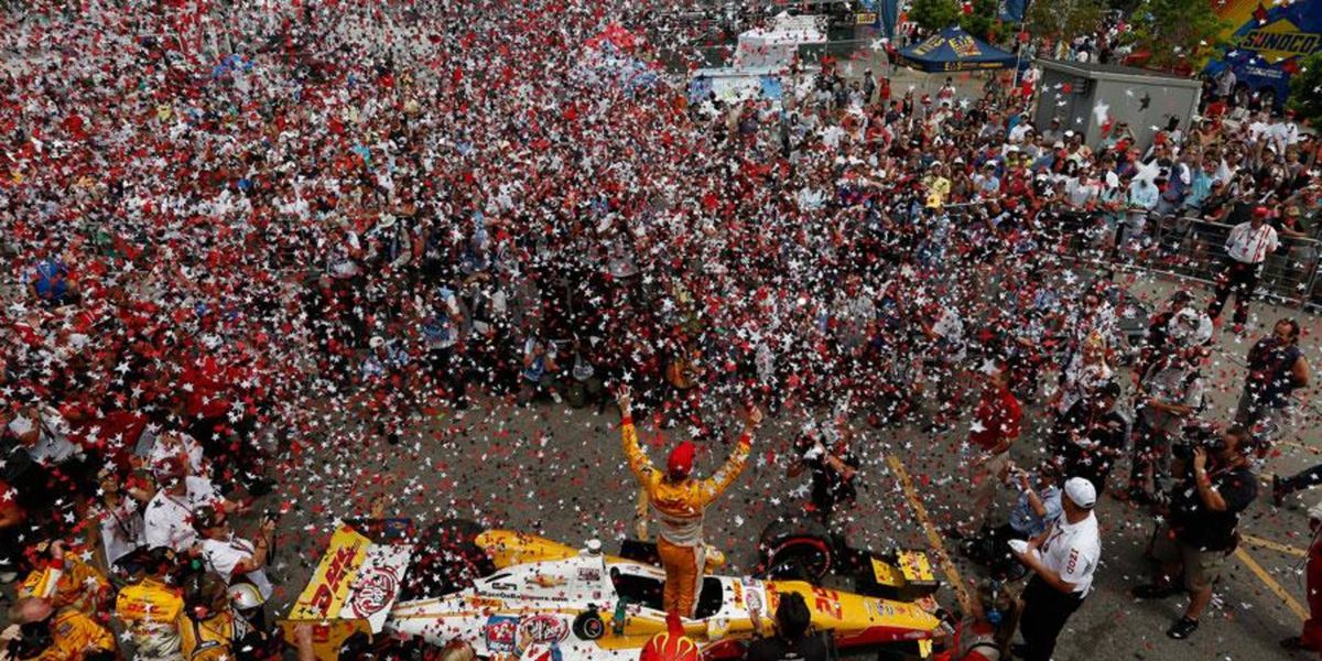 For the third race in a row, Ryan Hunter-Reay was the center of attention in victory lane.