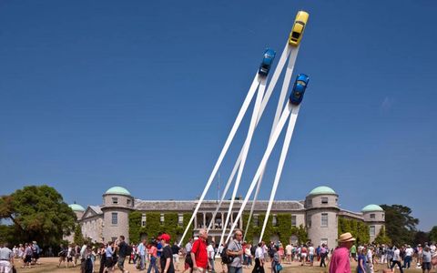 This year's Goodwood Festival of Speed sculpture honored the Porsche 911, which turns 50 this year.