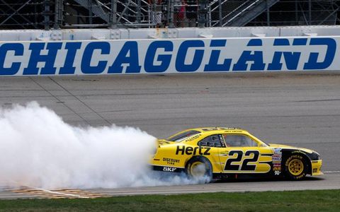 Joey Logano was the lone Cup regular in the NASCAR Nationwide field on Sunday at Chicagoland Speedway.