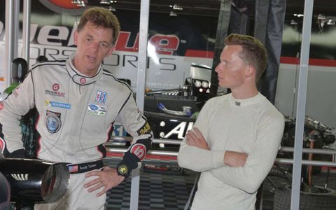 Scott Tucker, left, and Mike Conway finished third for Level 5 Motorsports in the P2 class. Tucker teamed with Marino Franchitti for the class win.
