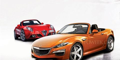 Expect the next-gen Mazda MX-5 to feature Mazda's Kodo's design theme and the Alfa to feature traditional yet modern design cues
