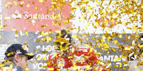 To the victor goes the confetti at the German Grand Prix on Sunday.