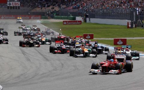 Fernando Alonso led the pack from the start en route to the win at Hockenheim on Sunday.