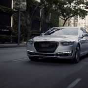 The 2018 Genesis G90 comes with either a turbocharged 3.3-liter V6 or a 5.0-liter V8.