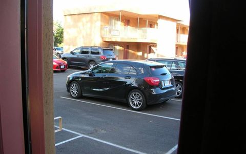 The A-Class parked with almost no camouflage.
