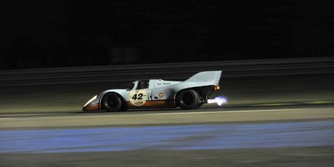 Porsche 917 (Richard Attwood/Vern Schuppan) in Indianapolis corner (grid 5, cars from 1966 to 1971).