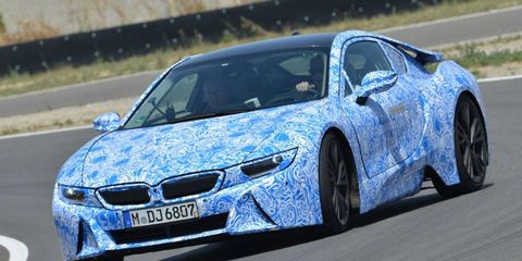 A carbon fiber structure and hybrid drivetrain help make the BMW i8 fuel efficent and fun.