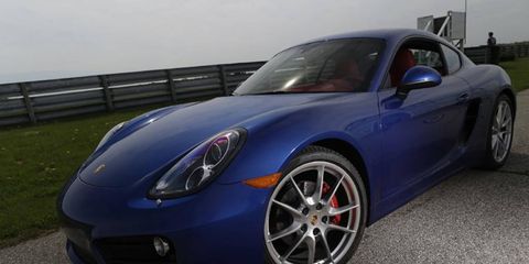 Our test 2014 Porsche Cayman S came with the available aqua blue metallic paint for an additional $710.