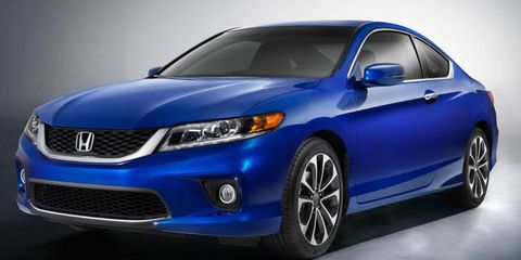 A front view of the 2013 Honda Accord coupe.