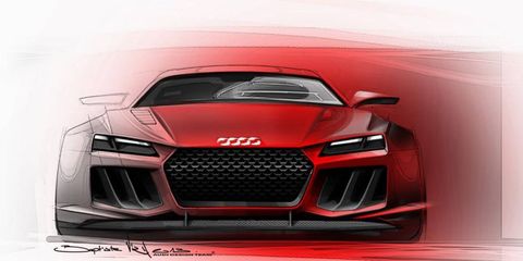 Exterior sketch of the Audi Quattro concept.