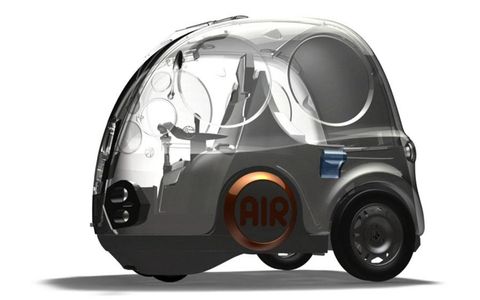 The AIRPod's maker claims 1.5 minute refueling and a 125 mile range on a tank of compressed air.