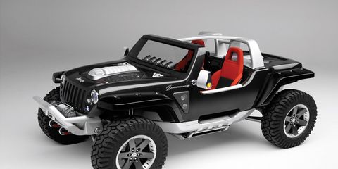 The Jeep Hurricane concept from way back in 2005 shows us what a smaller, unibody-construction Wrangler could look like. Except the Hurricane got all-wheel steering. And a twin-Hemi V8 powertrain, which kind of defeats the purpose of downsizing for fuel-economy gains.