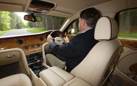 The author behind the wheel of the Bentley Mulsanne.