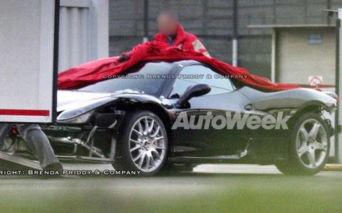 A glimpse of a prototype of the upcoming Ferrari F450.