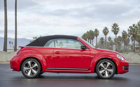 The 2013 Volkswagen Beetle Convertible TDI comes at a base price of $31,295, with our tester not going above the suggested retail price.