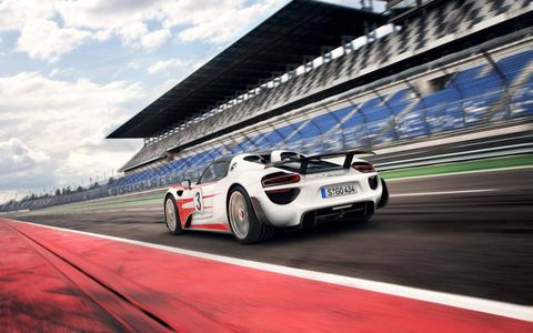 The 918 Spyder looks at home on a racetrack.