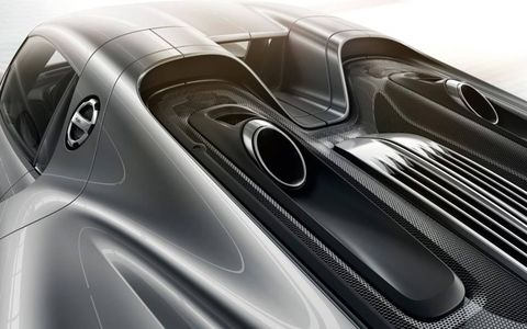 High mounted exhausts help 918 Spyder aerodynamics.